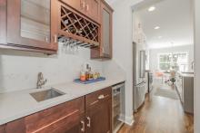 Chestnut Brown Kitchen Cabinets, from the side